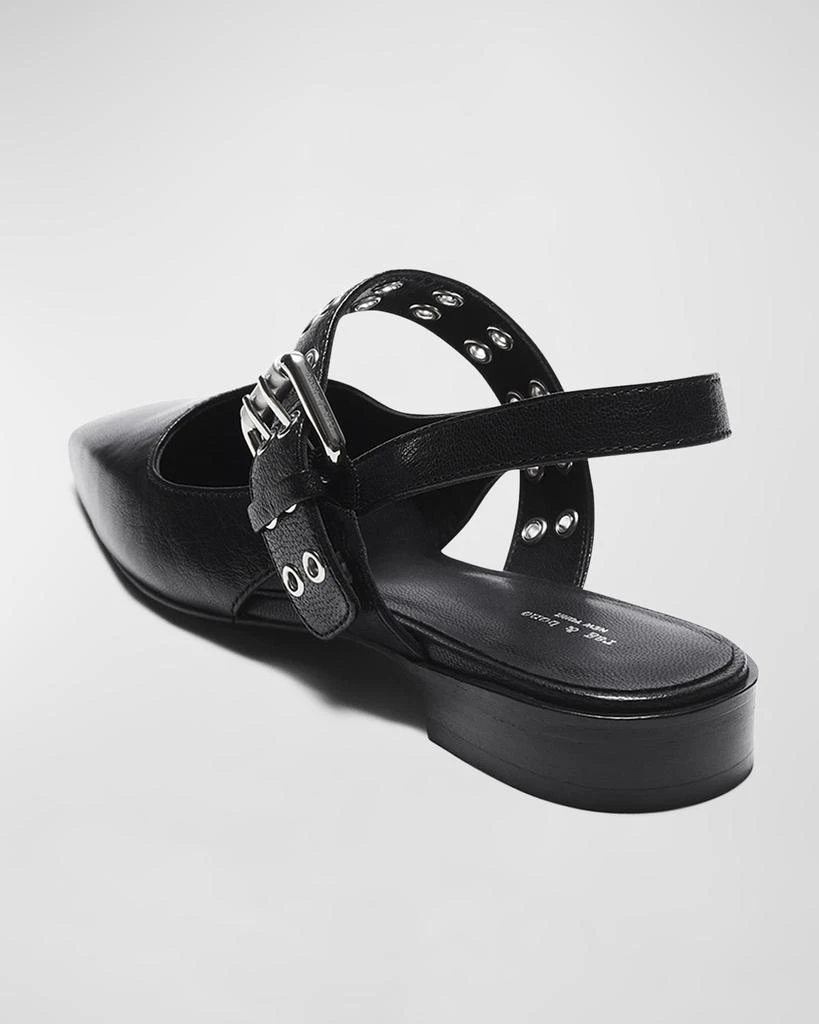Rag & Bone Astra Leather Buckle Slingback Ballerina Flats 3