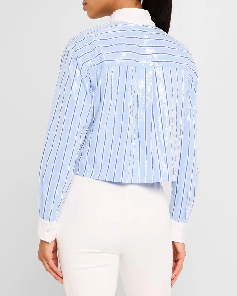 VERONICA BEARD Maia Stripe Sequined Shirt 3
