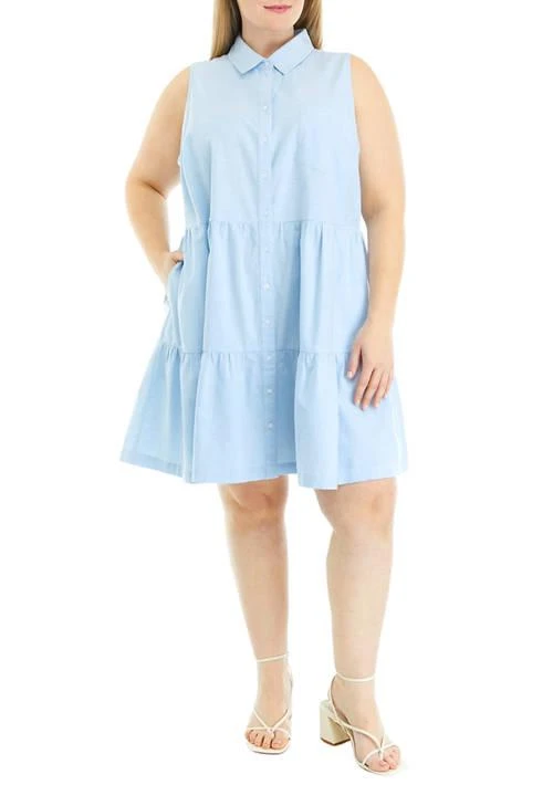 Crown & Ivy™ Plus Size Sleeveless Button Up Dress 1