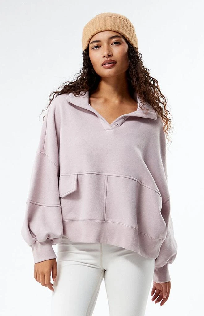 PacSun Margot Half Button Fleece Sweatshirt 1