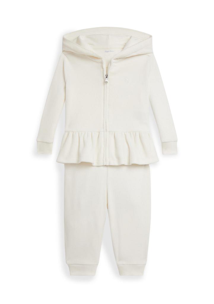 Ralph Lauren Baby Girls Velour Hoodie 
Jogger Pants Set