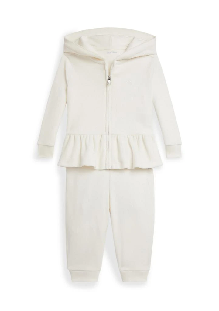 Ralph Lauren Baby Girls Velour Hoodie 
Jogger Pants Set 1