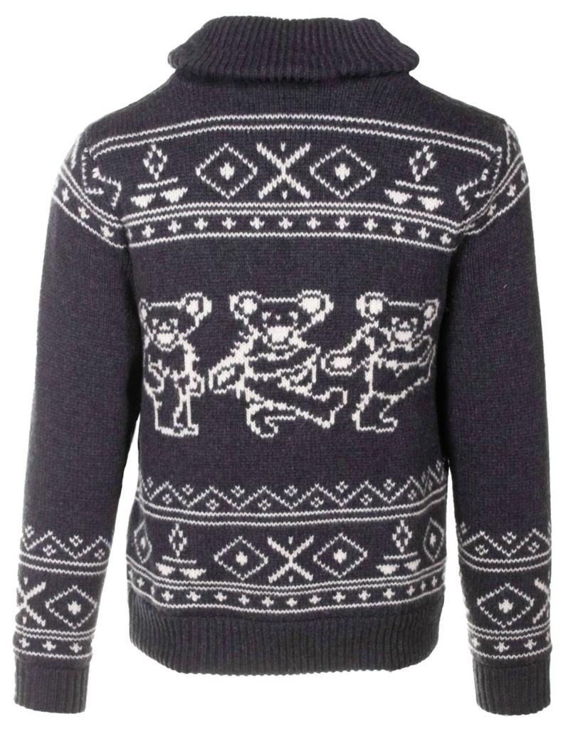 Schott Men's Bear Zip Up Sweater In Grey