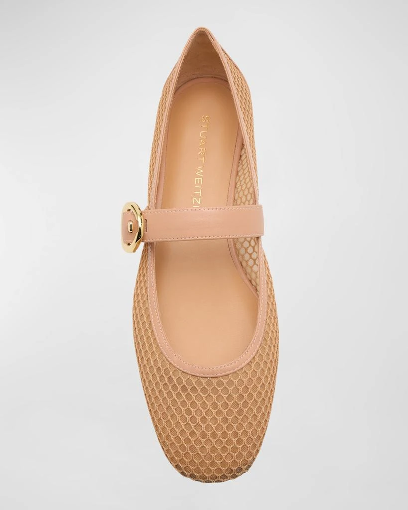 Stuart Weitzman Arabella Mesh Mary Jane Ballerina Flats 5