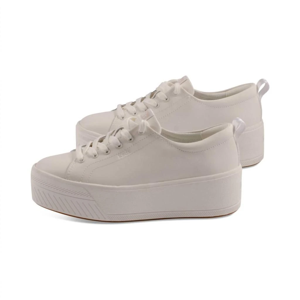 Keds Women's Platform Skyler Leather Sneaker In White 2