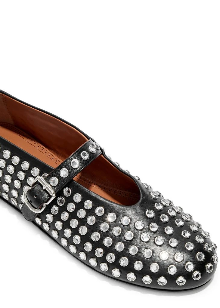 Alaïa Crystal-embellished leather ballet flats 4