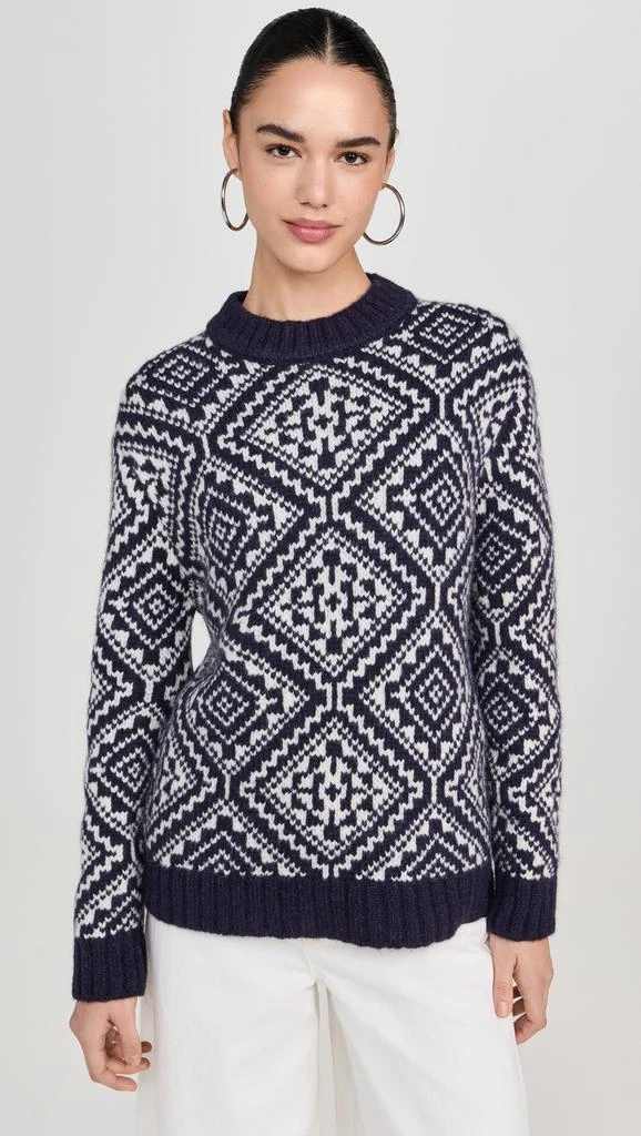 White + Warren Plush Alpaca Blend Nordic Crew Neck Sweater 6