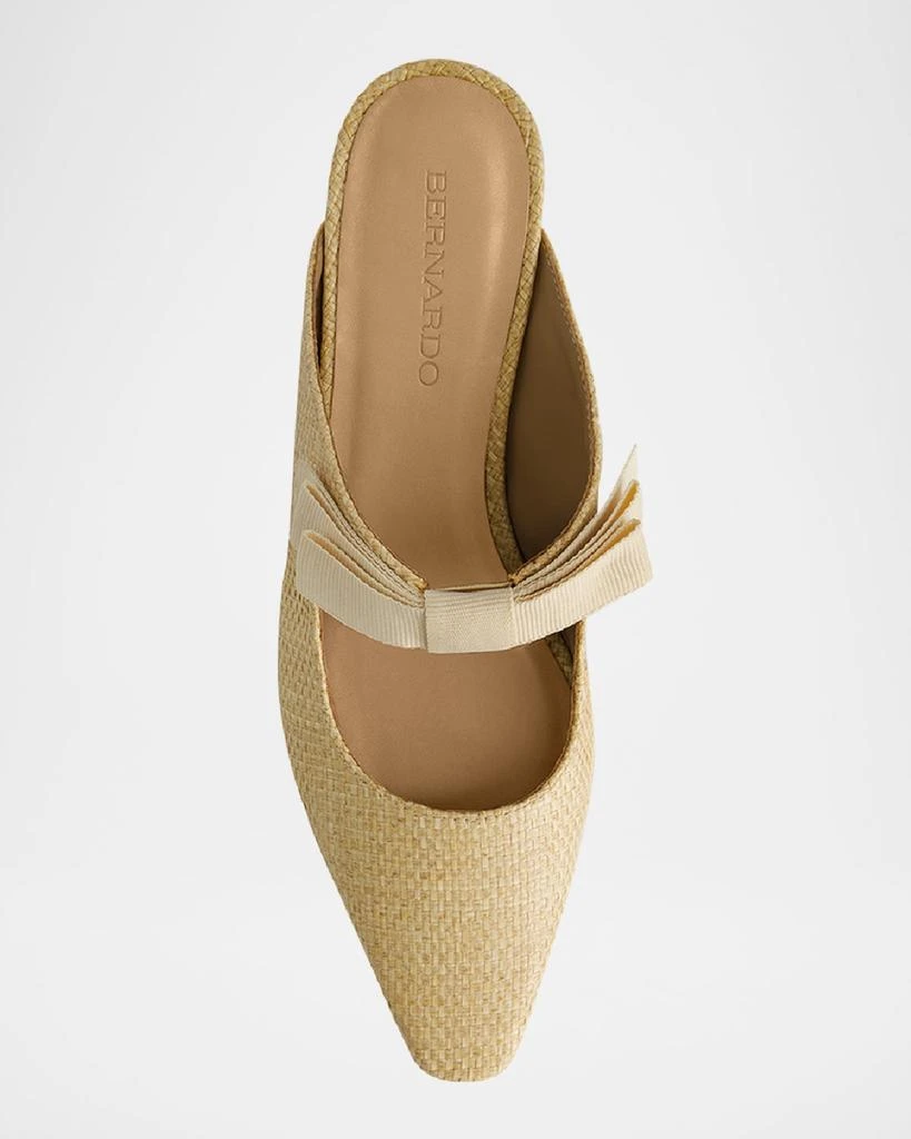 Bernardo Astrid Raffia Bow Mary Jane Heeled Mules 3