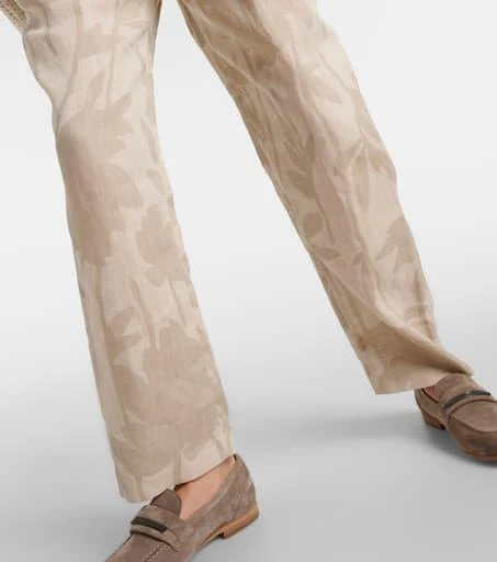 Brunello Cucinelli Printed linen tapered pants 5