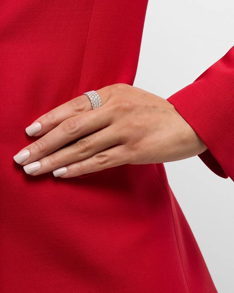 Memoire 18K White Gold Paramount Diamond 4 Row Band, Size 8, 2.85tcw 2