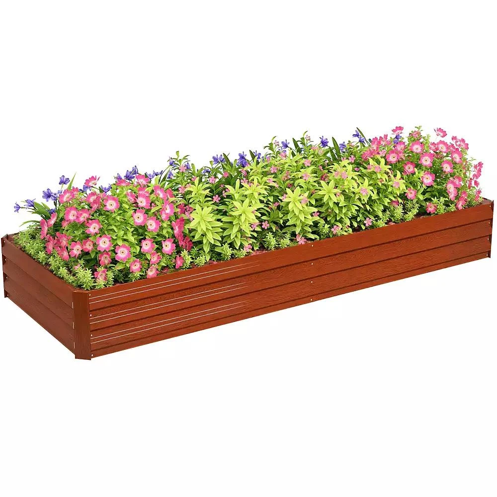 Outsunny Galvanized Raised Garden Bed Metal Planter Box Easy Quick Setup