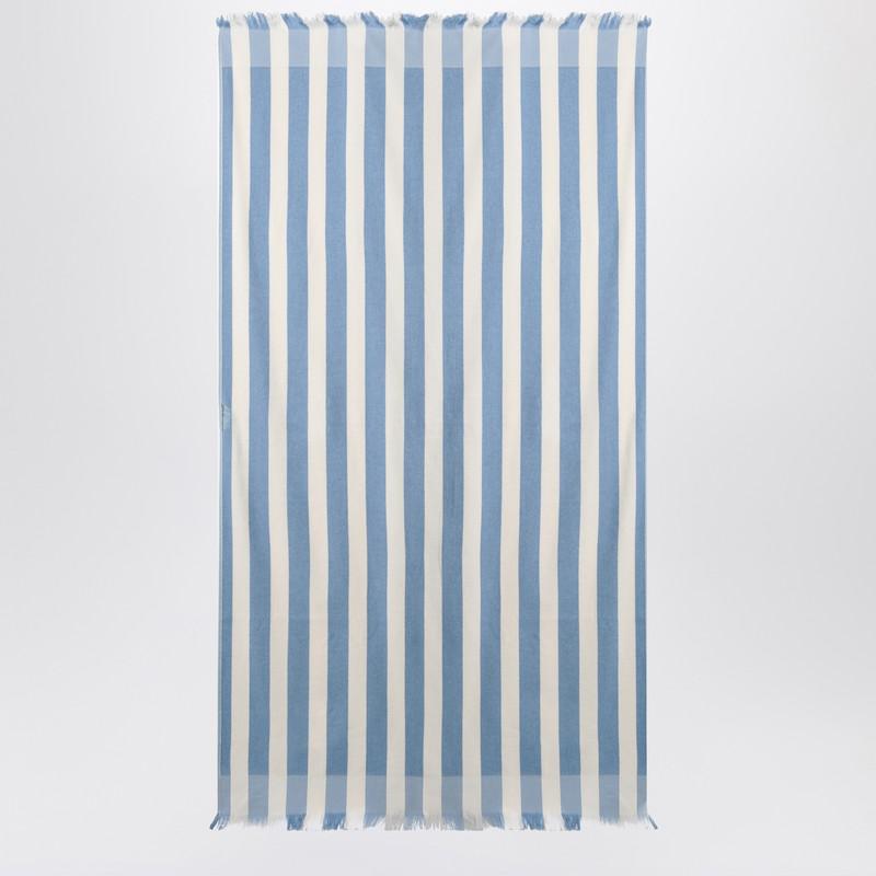 Tekla White and blue striped beach towel