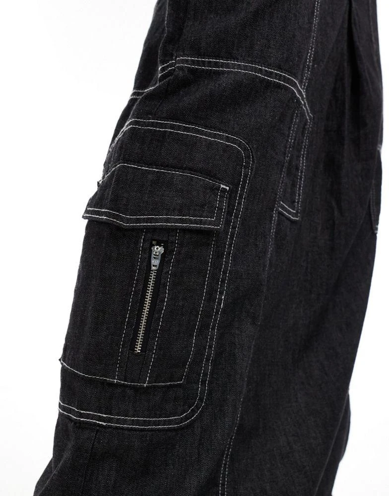 COLLUSION COLLUSION maxi skirt in lightweight denim with contrast stitch 3