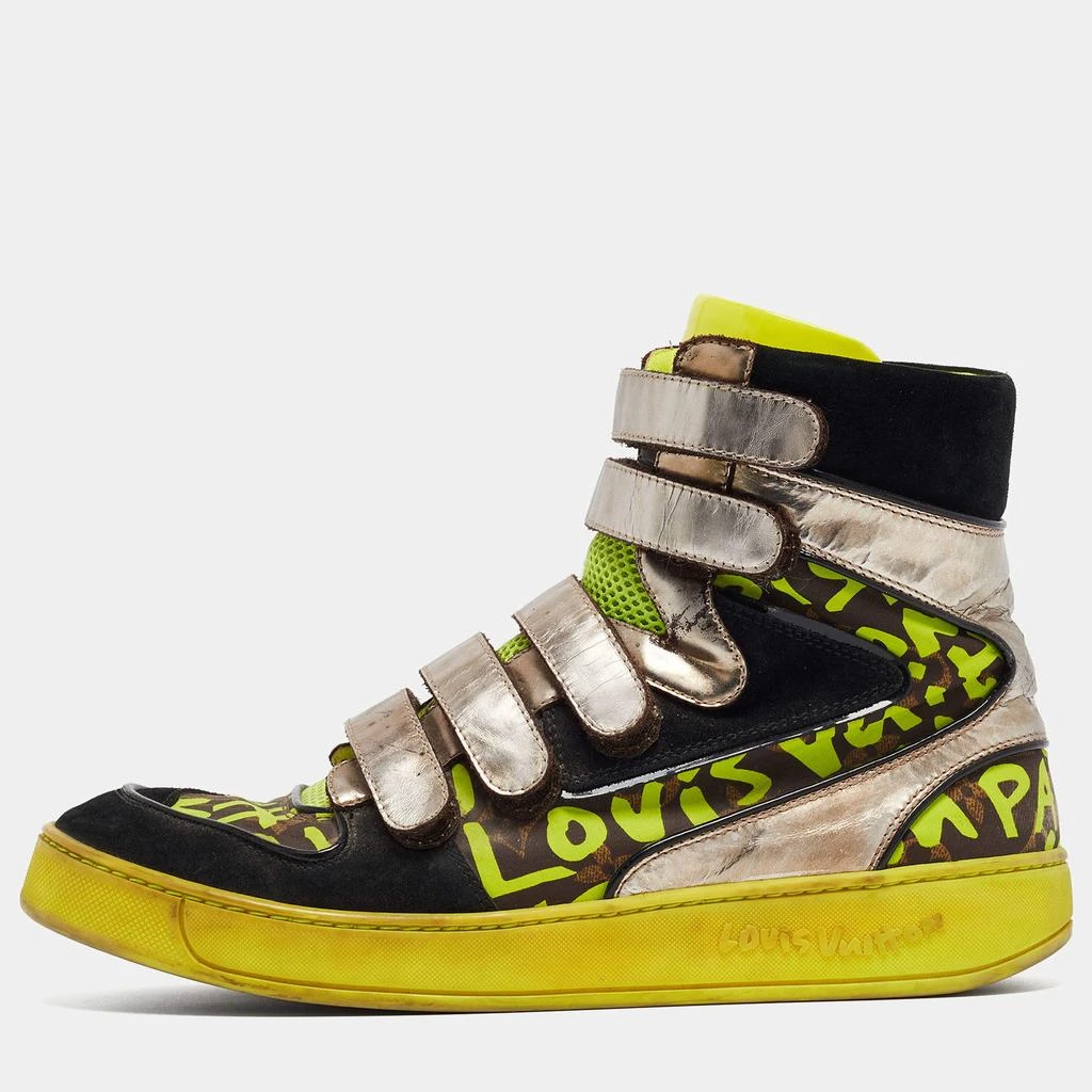 Louis Vuitton Louis Vuitton Multicolor Suede and Leather Graffiti Metallic-Trim Sneakers Size 42.5 1