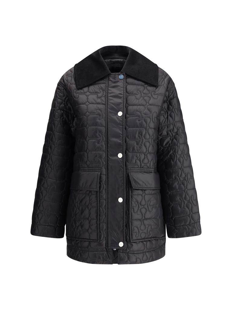 Ganni Black Short Tech Down Puffer Jacket - Coats - BeyondStyle