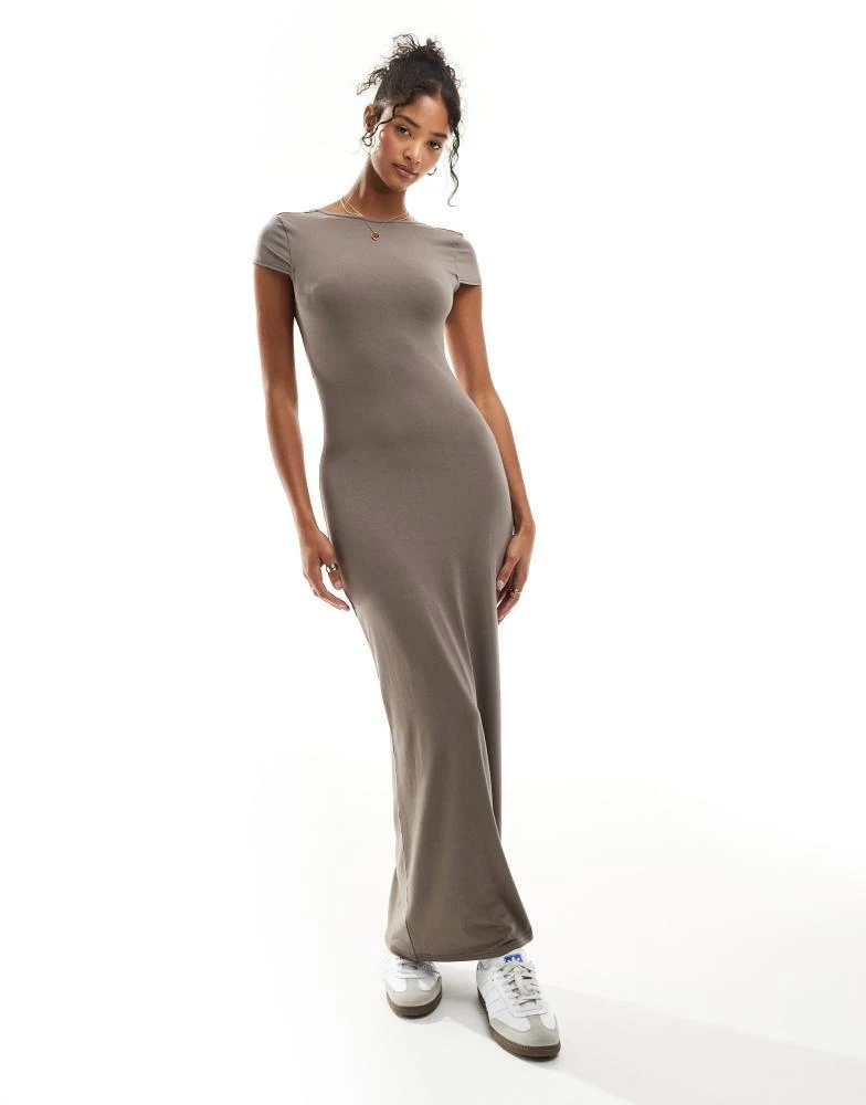 neutral flowy dress with sleeves Lady Black Tie - Breezy Maxi Dress - Floral Blue Organza