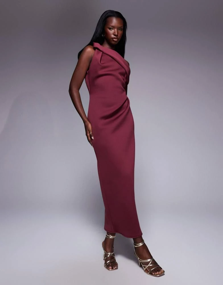 knee length dresses for ladies Laser Cut Midi Dress with Off-shoulder Drape – Akris Inc main image 1