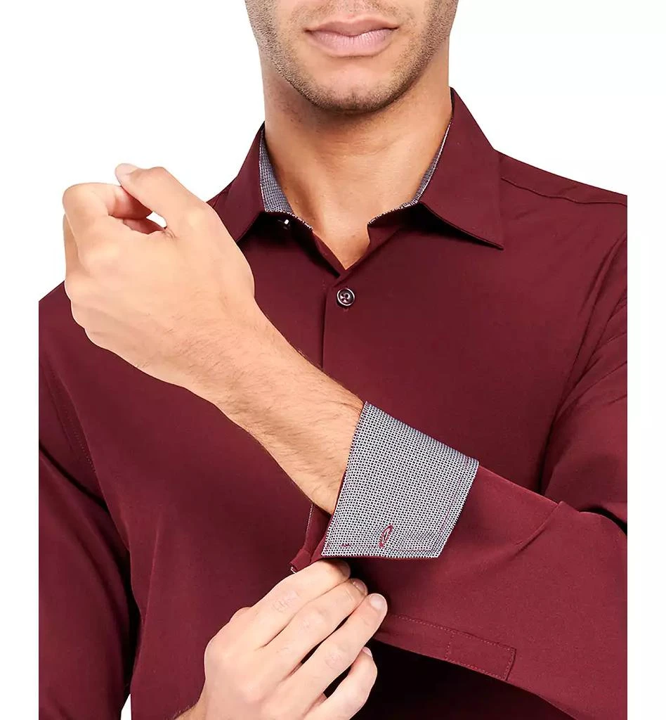 ConStruct Men's Slim Fit Solid Performance Stretch Cooling Comfort Dress Shirt 3
