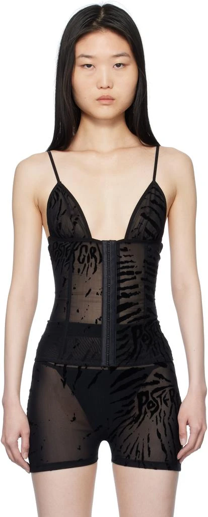 Poster Girl Black Doll Triangle Zebra Print Camisole 1