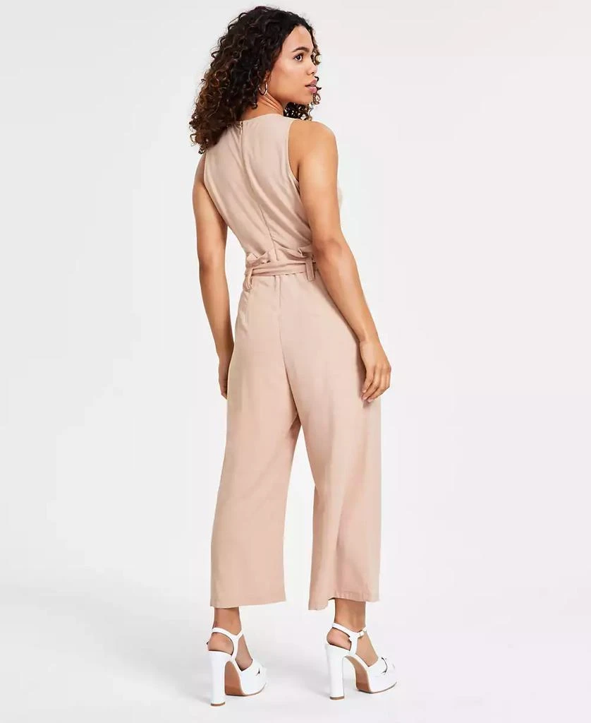 Bar III Petite Sleeveless Belted Crewneck Jumpsuit, Created for Macy's 2