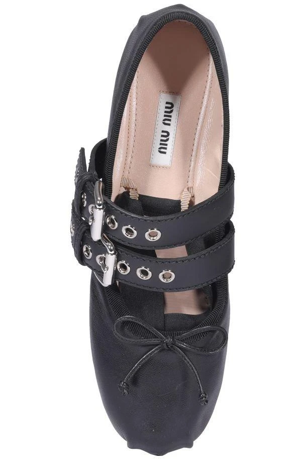 Miu Miu Miu Miu Buckle Detailed Ballerina Shoes 4
