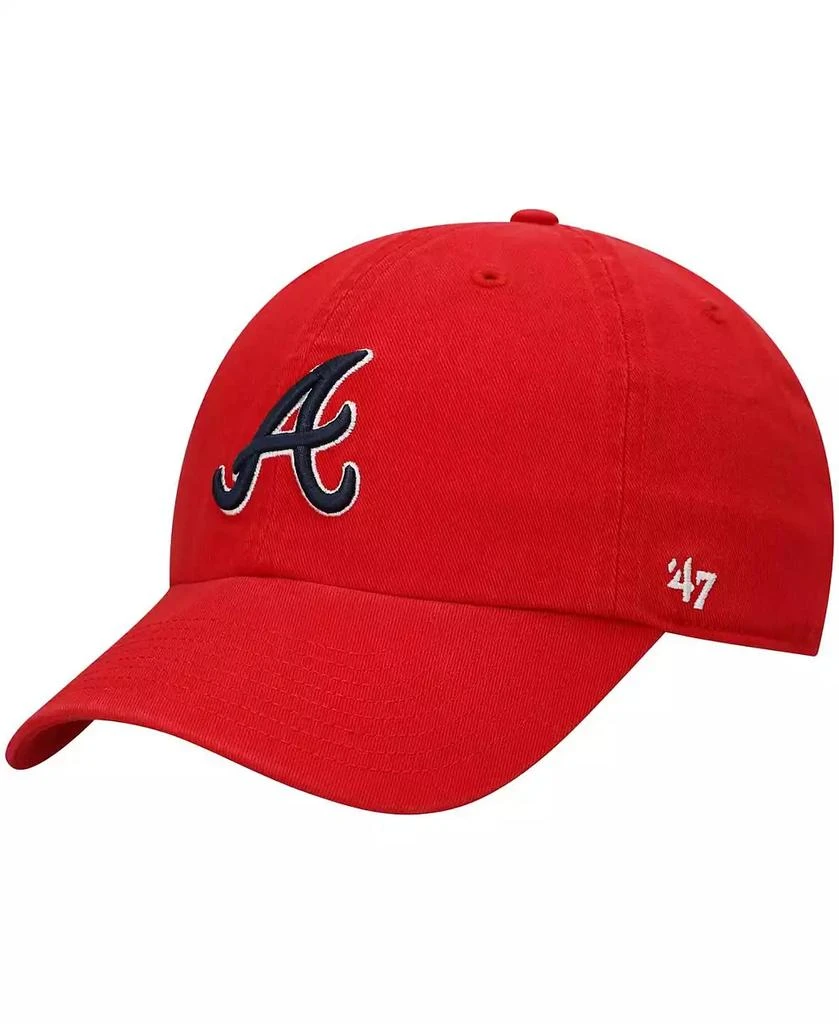 47 Brand Men's '47 Red Atlanta Braves Team Clean Up Adjustable Hat 1