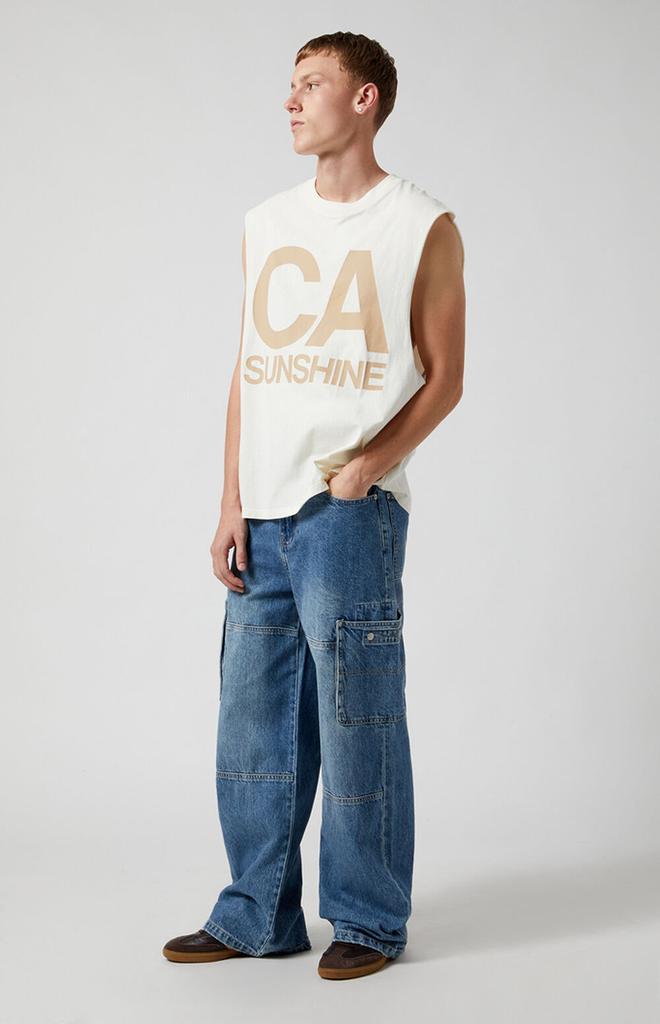 PacSun Medium Indigo Extreme Baggy Cargo Jeans