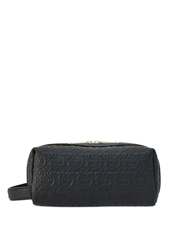 Salvatore Ferragamo Men's Embossed Leather Dopp Kit 1