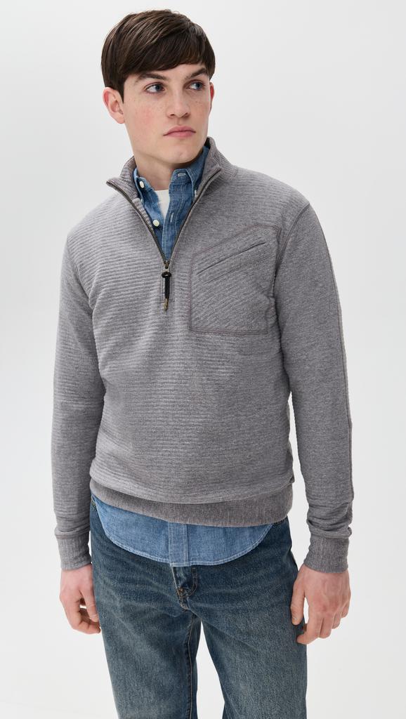 Billy Reid Quilted Half Zip