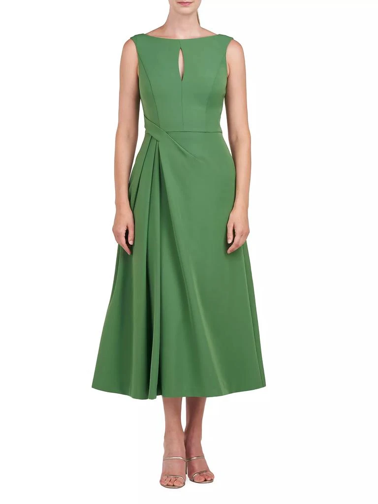 Kay Unger Prewitt Pleated Crepe Midi-Dress 2