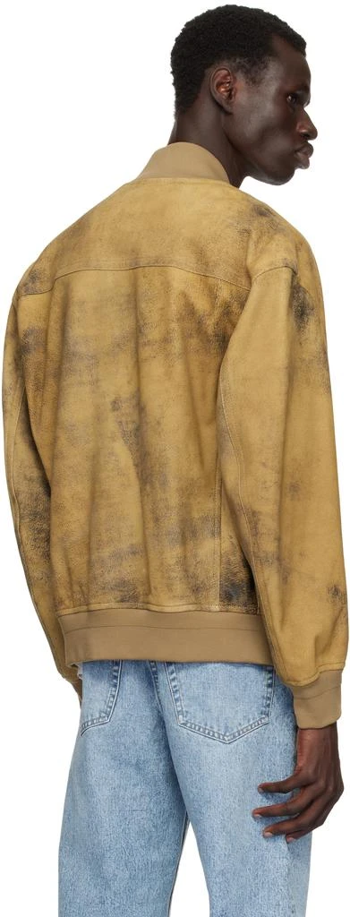 Hugo Boss Tan Distressed Suede Bomber Jacket 3