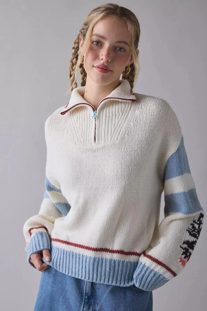 BDG BDG Lizzie Alaska Husky Graphic Quarter Zip Pullover Sweater