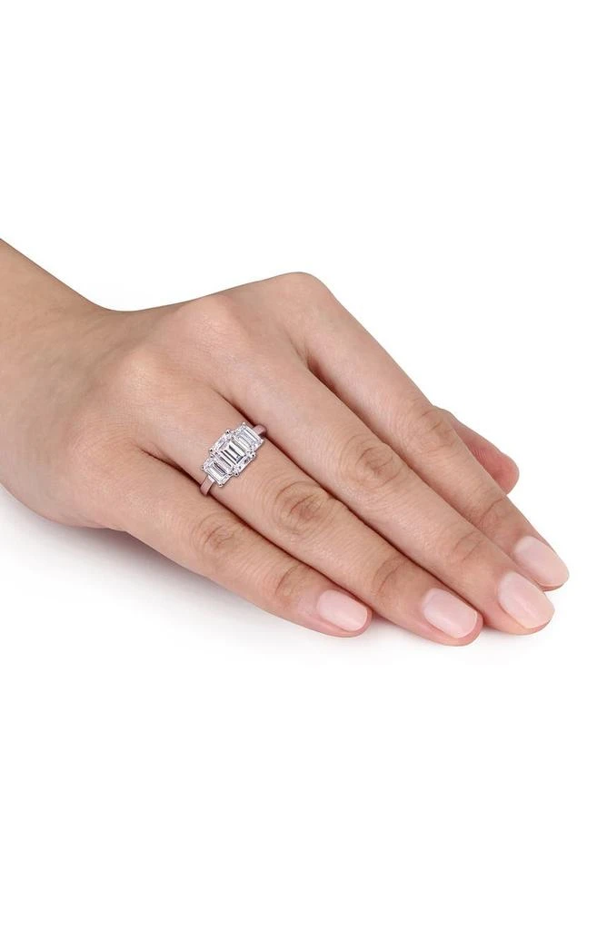 DELMAR Emerald Cut Lab Created Moissanite Ring 4