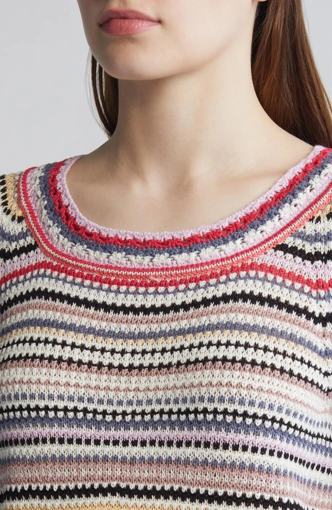 NIC+ZOE Stripe Textured Knit Sweater 4