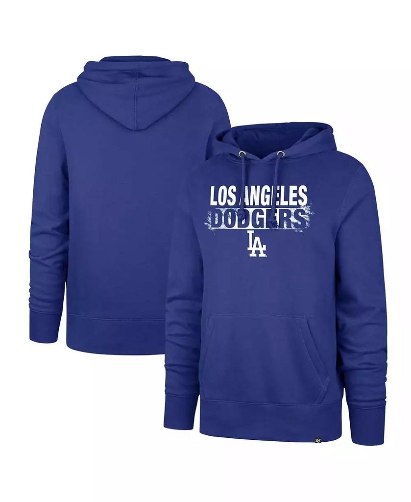47 Brand Men's Royal Distressed Los Angeles Dodgers Base Slide Headline Pullover Hoodie