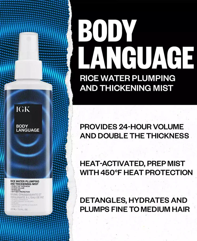 IGK Hair Body Language Rice Water Plumping & Thickening Mist 6