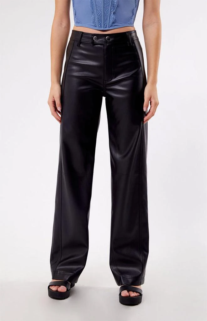 PacSun Faux Leather Low Rise Straight Leg Pants 2