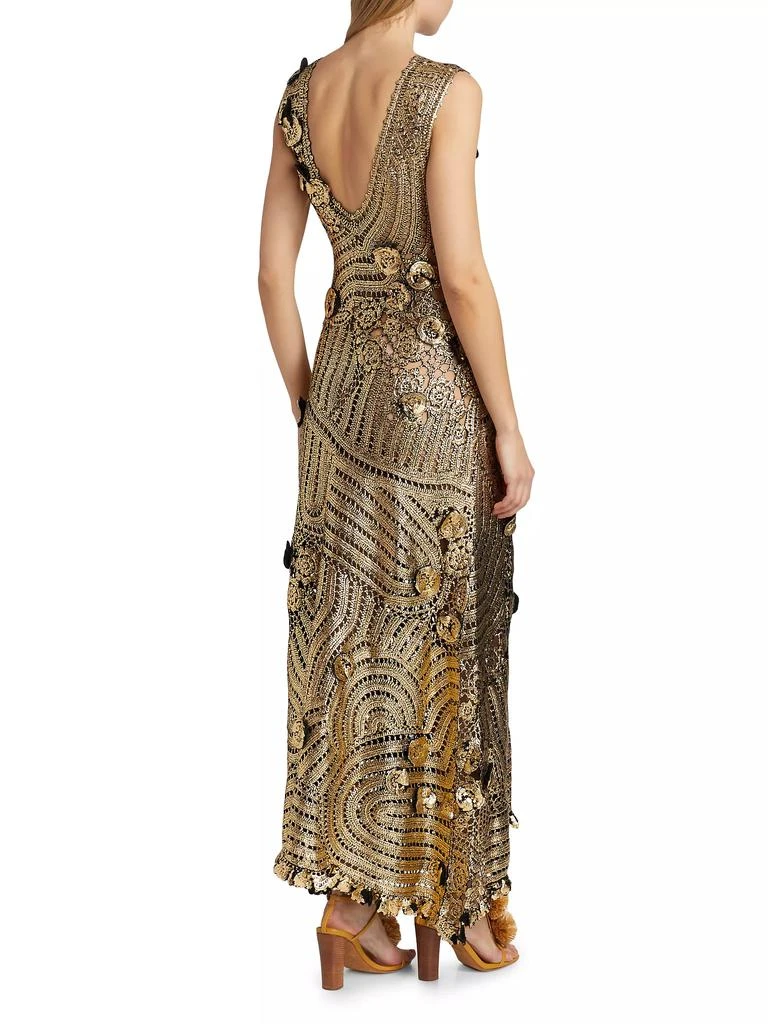 Ulla Johnson Evelyn Metallic Crochet Gown 5