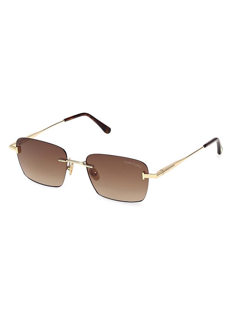 Tom Ford Jake-02 54MM Rimless Rectangular Sunglasses