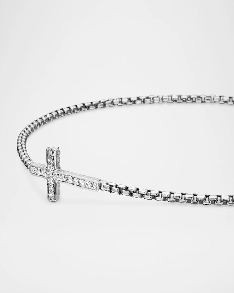 David Yurman Cross Chain Bracelet with Diamonds in Silver, 1.7mm 4