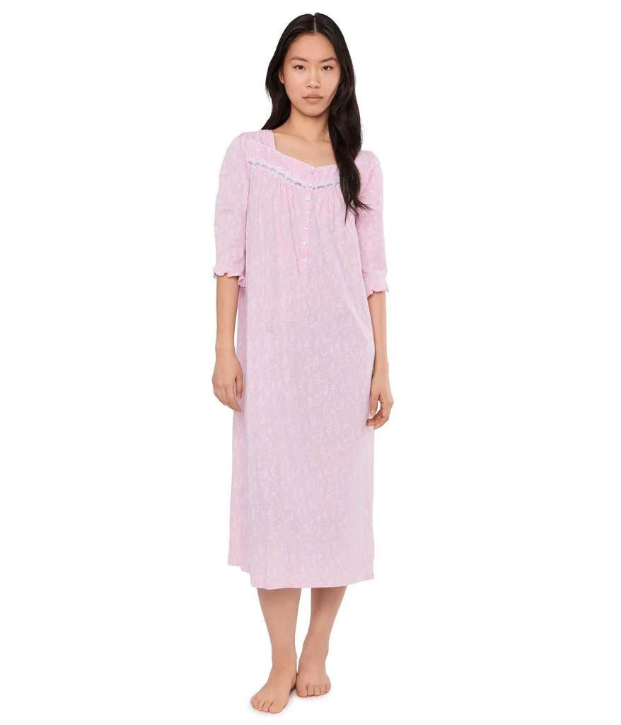 Eileen West Cotton Knit 3/4 Sleeve Nightgown 2