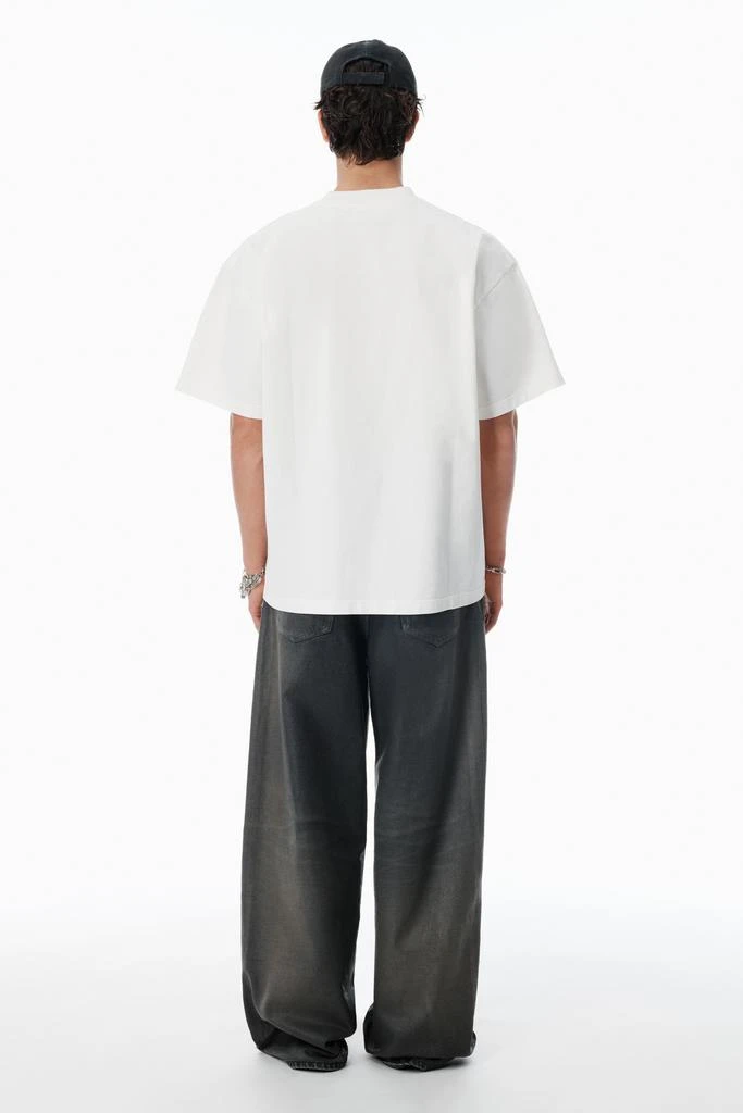 Alexander Wang White Cotton Oversized Logo Tee 4