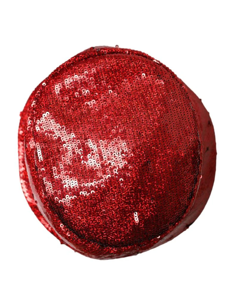 Dolce & Gabbana Red Sequined Nylon Bucket Hat Men 3