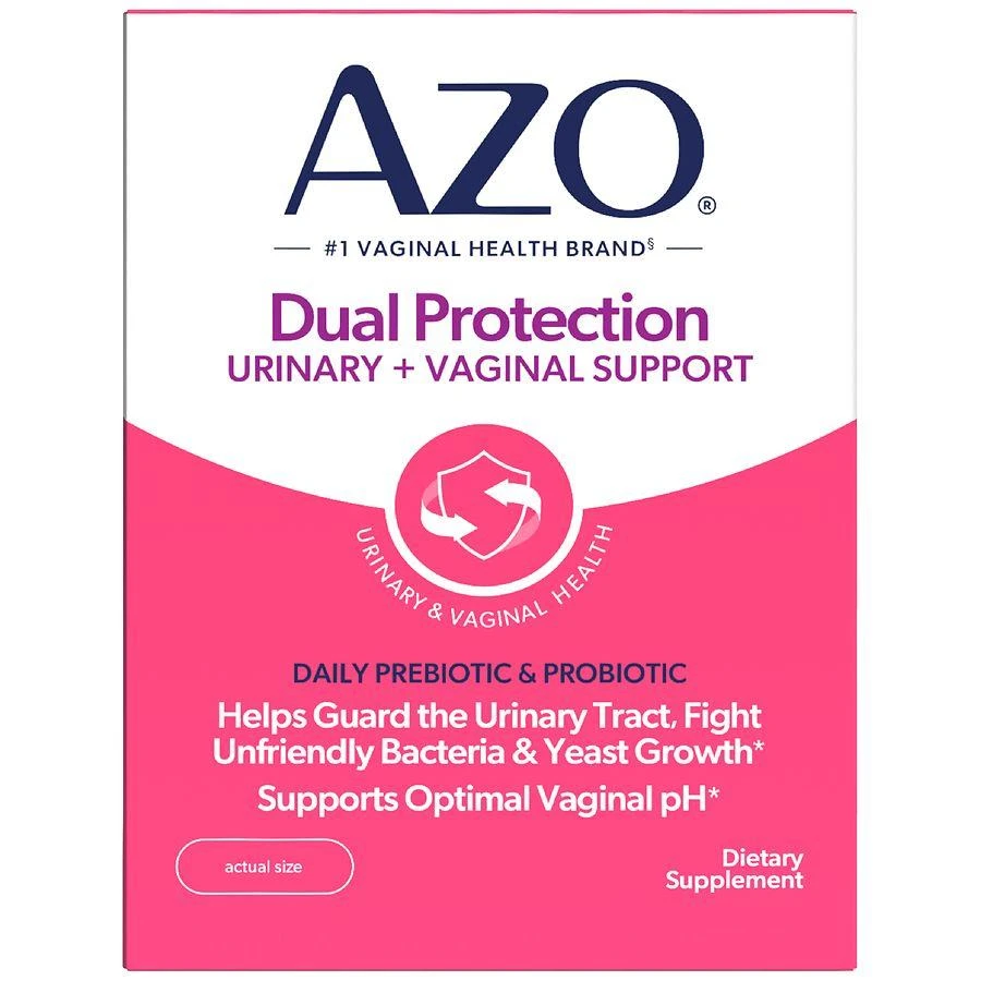 AZO Dual Protection Urinary + Vaginal Support Prebiotic Capsules 1