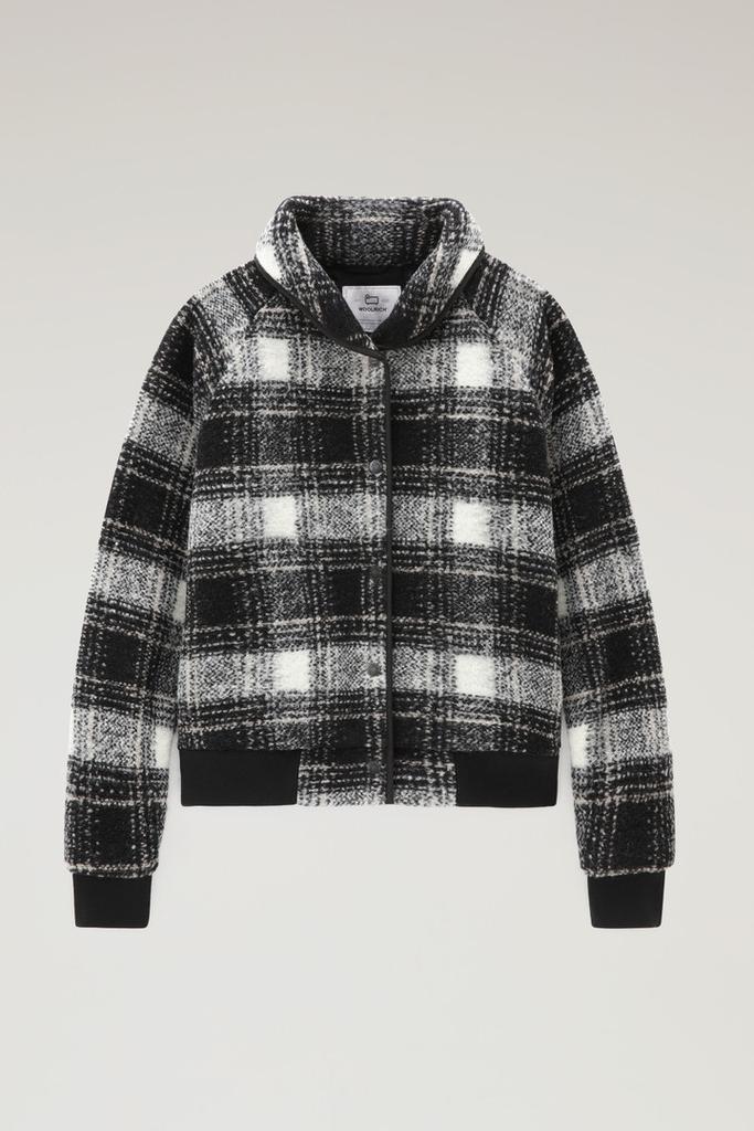 Woolrich Wool Blend Gentry Check Bomber - Women - Black