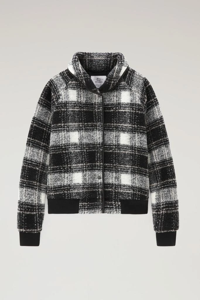 WOOLRICH Wool Blend Gentry Check Bomber - Women - Black 1