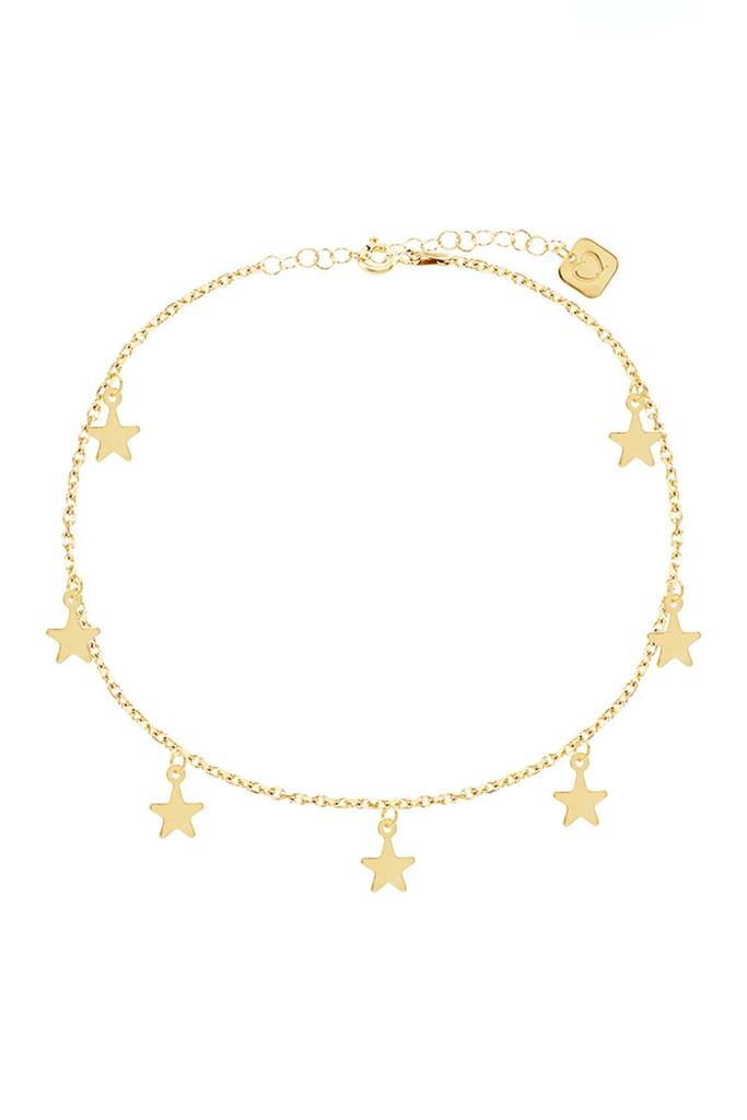 Gabi Rielle 14K Yellow Gold Vermeil Star Charm Anklet