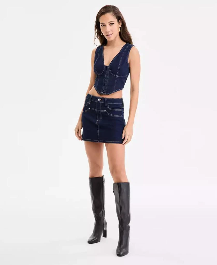 Bar III Women's Seamed Denim Mini Skirt, Exclusively at Macy's 1