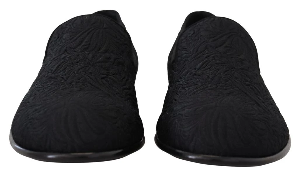 Dolce & Gabbana Dolce & Gabbana Black Floral Jacquard Slippers Loafers Shoes 3