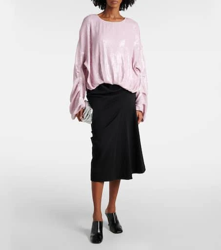 Dries Van Noten Sequined gathered blouse 2